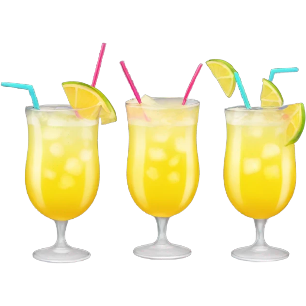 Three yellow cocktails emoji