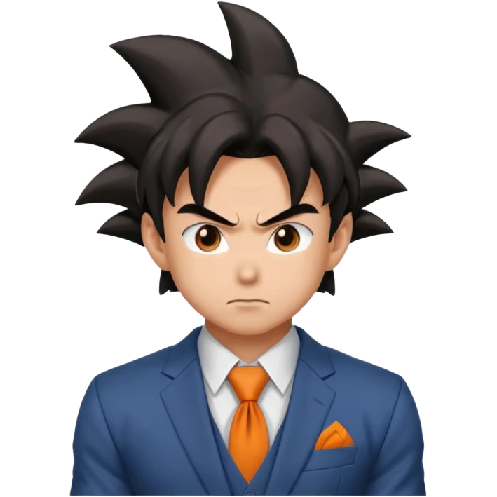 Goku serio con un traje elegante emoji