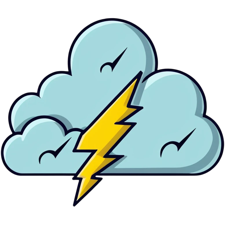 dramatic storm cloud with lightning bolts emoji