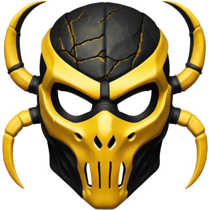 mortal kombat scorpion mask black and yellow emoji