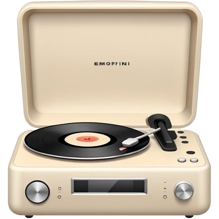 Modern record player, white and beige  emoji