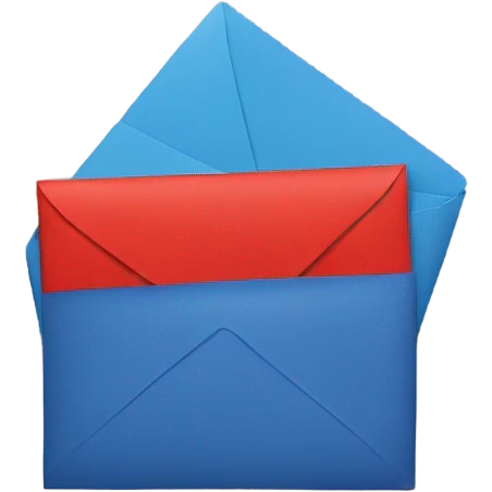 Blue and red envelope emoji
