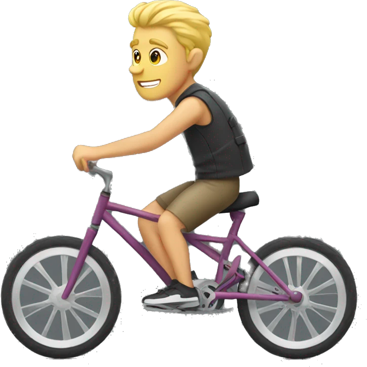 Blonde man biking emoji