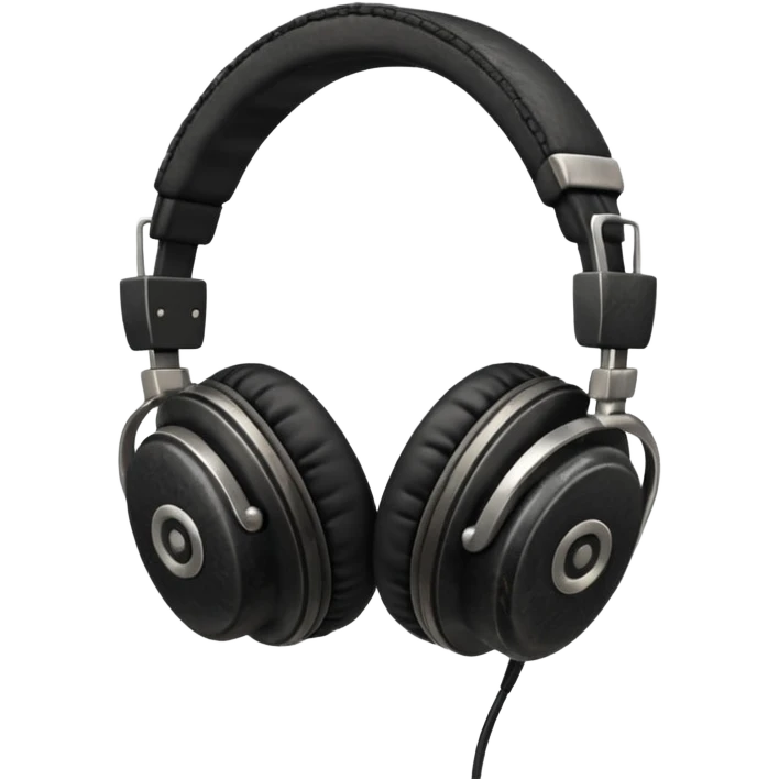 vintage black headphone emoji