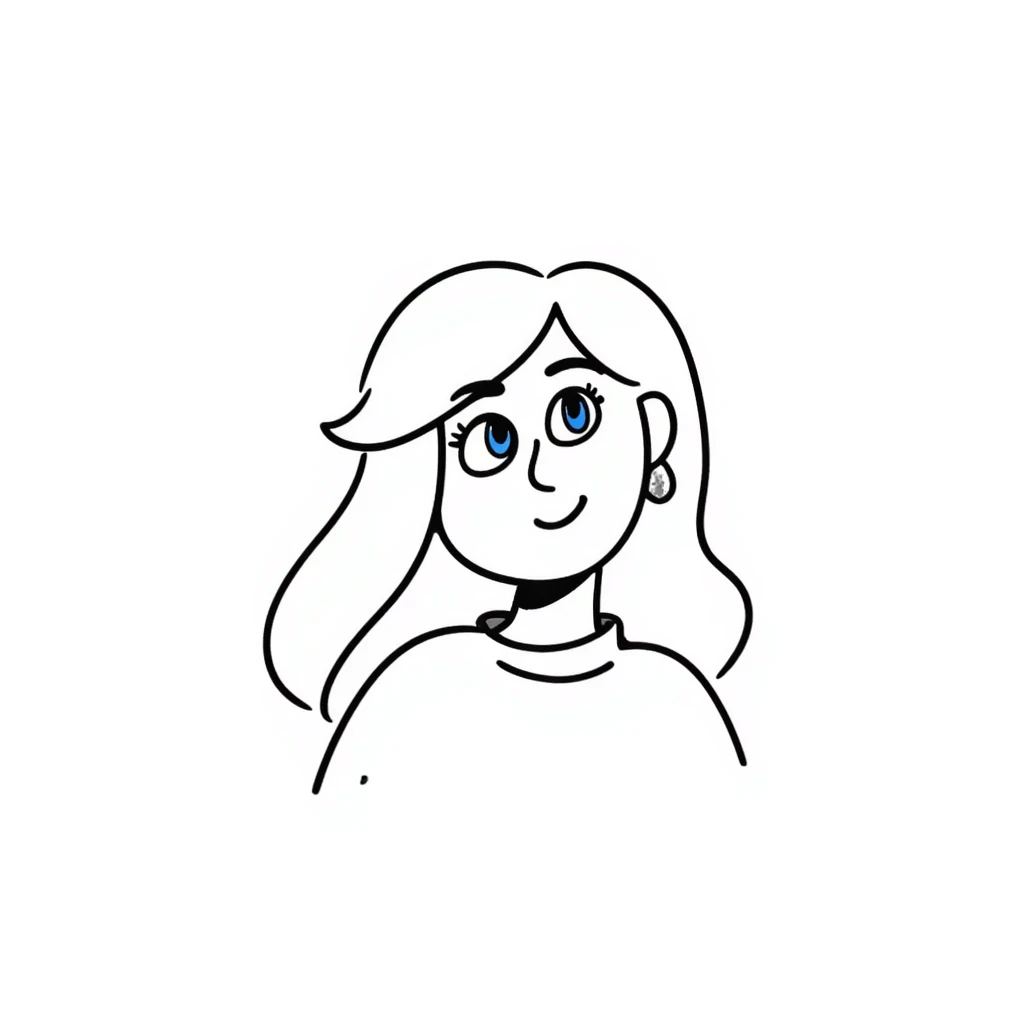 light gentle 20 year old girl in a shirt, light hair, blue eyes emoji