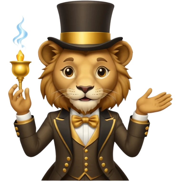 magician lion emoji