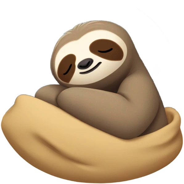 Sloth sleeping in bed under a sky of stars emoji