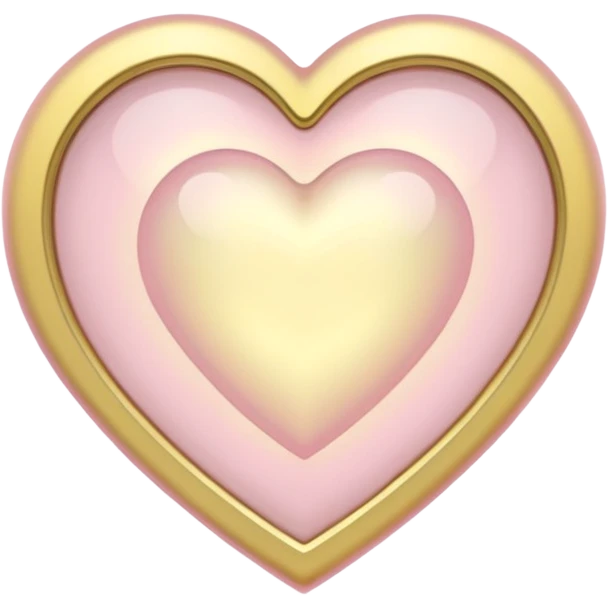 Heart with a halo in soft pink, beige and yellow pastel colors emoji