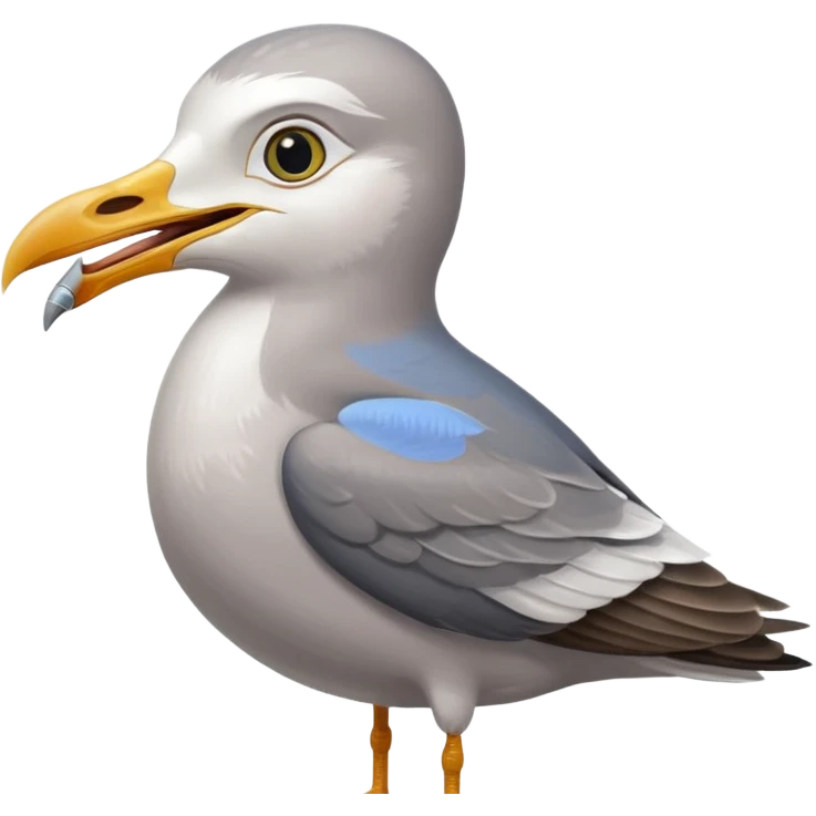 Seagull with sardine in its mouth emoji