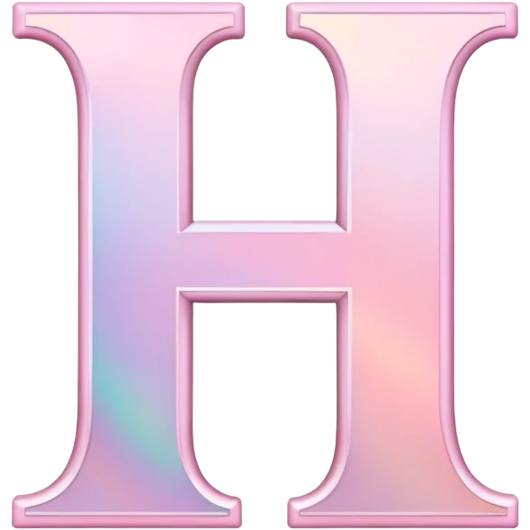 Iridescent pastel pink romantic formal elegant sophisticated cultured neat Font setting icon with letter H emoji