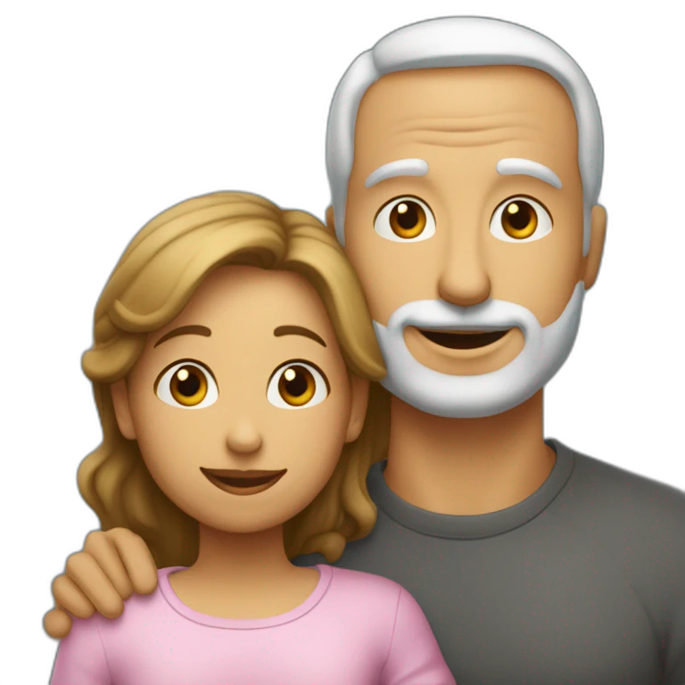 papa et maman qui font des bisous emoji