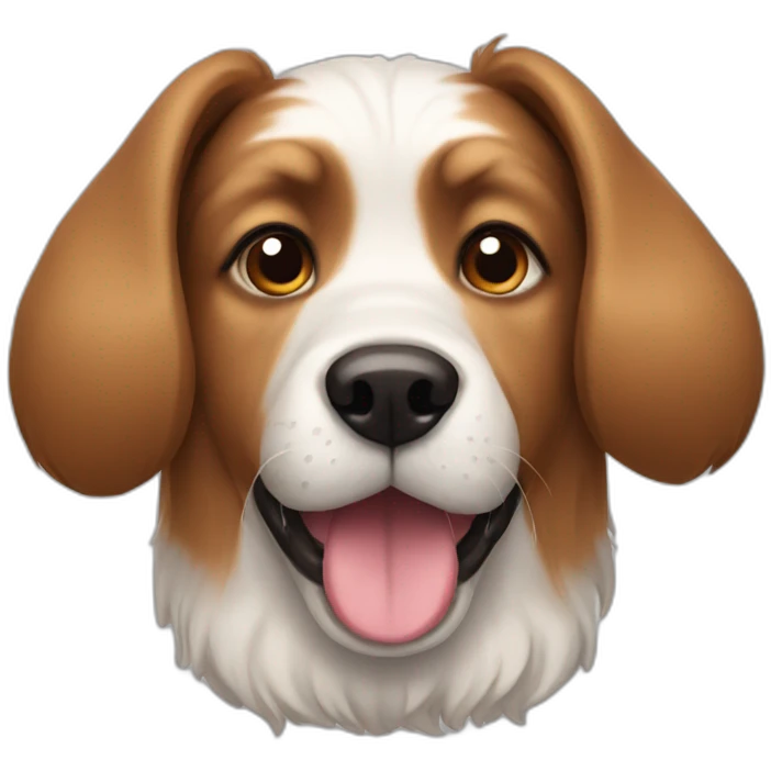 Dog with raised hairy and big ears emoji