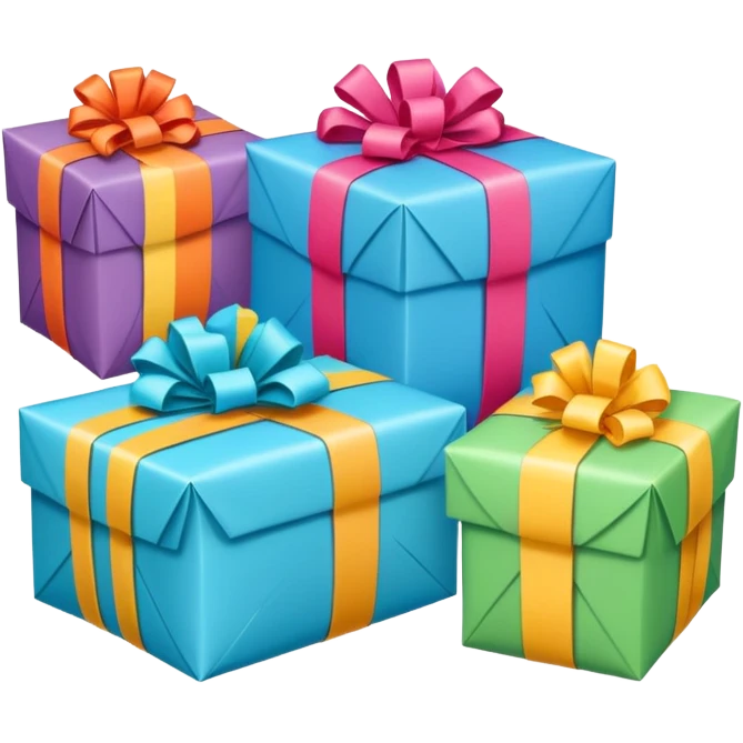 Three identical wrapped clothing packages in a row emoji