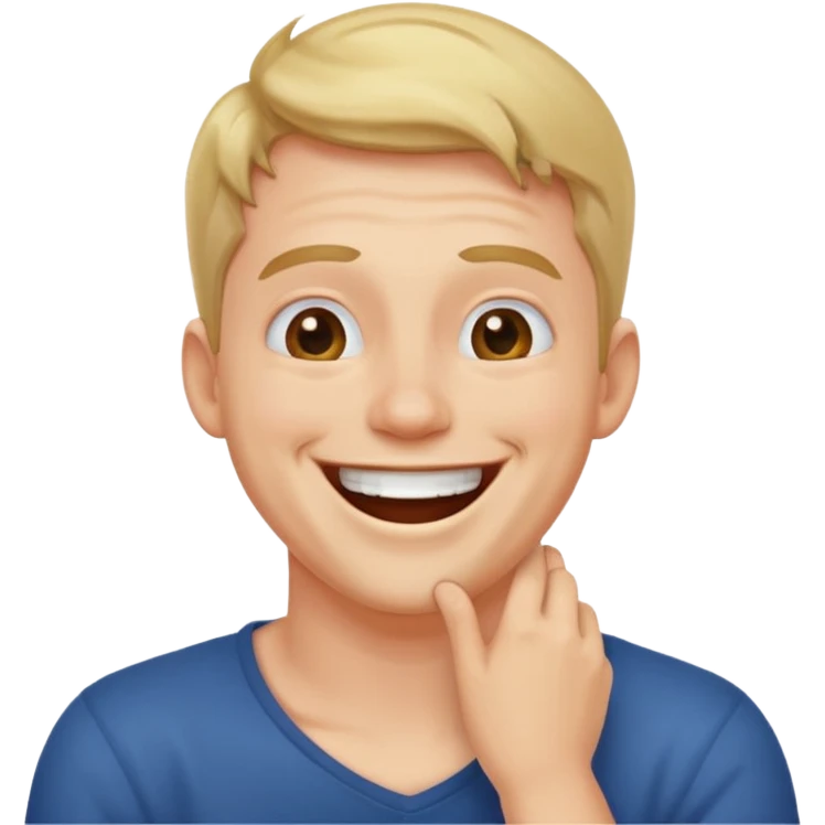 hands around neck guy laughing  emoji