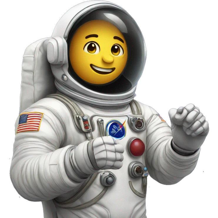 Astronaut hand making this 👉 emoji