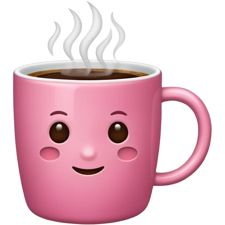 A pink cup of coffee emoji