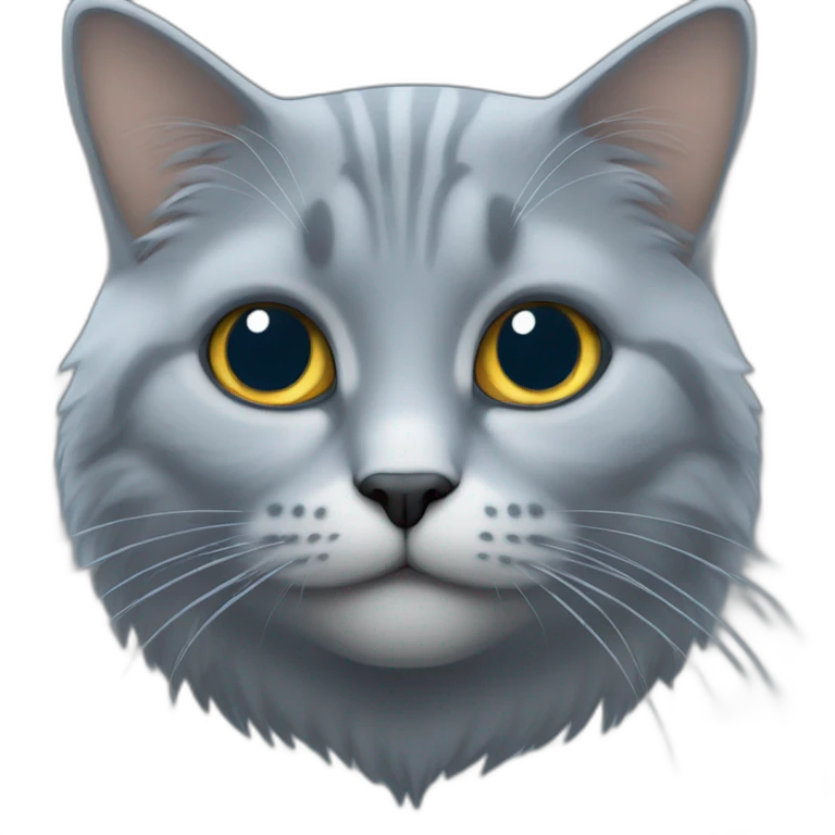 chat gris au teux bleu emoji