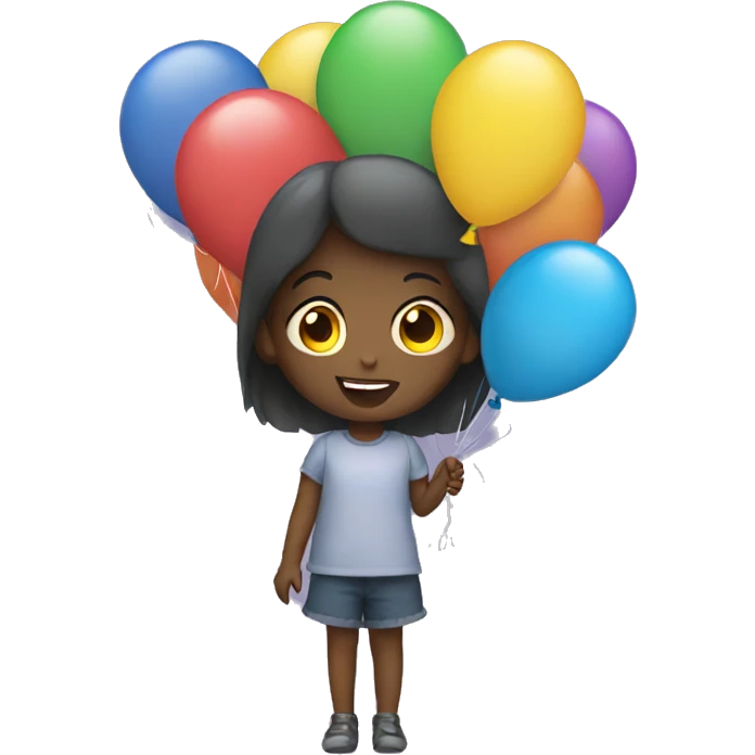 Girl holding balloons  emoji