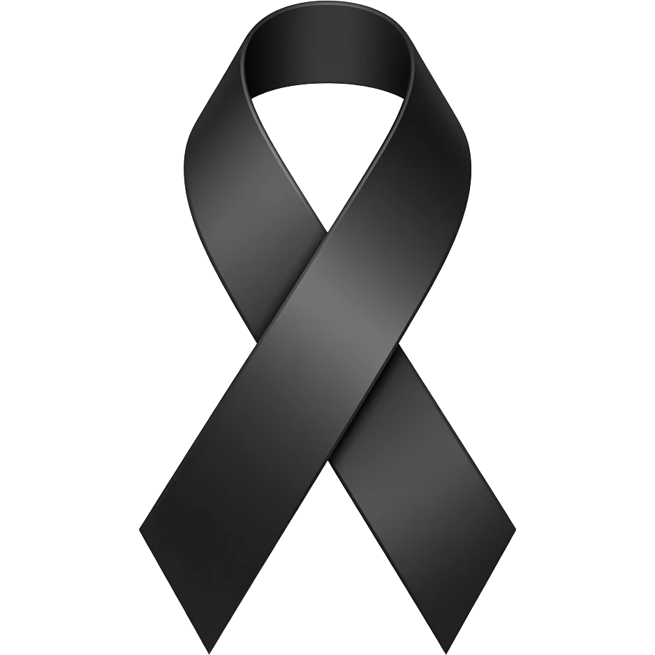 Yaş ve anma ile ilgili siyah kurdele ama damlalar olmasın yıldızda olmasın dümdüz siyah olsun emoji