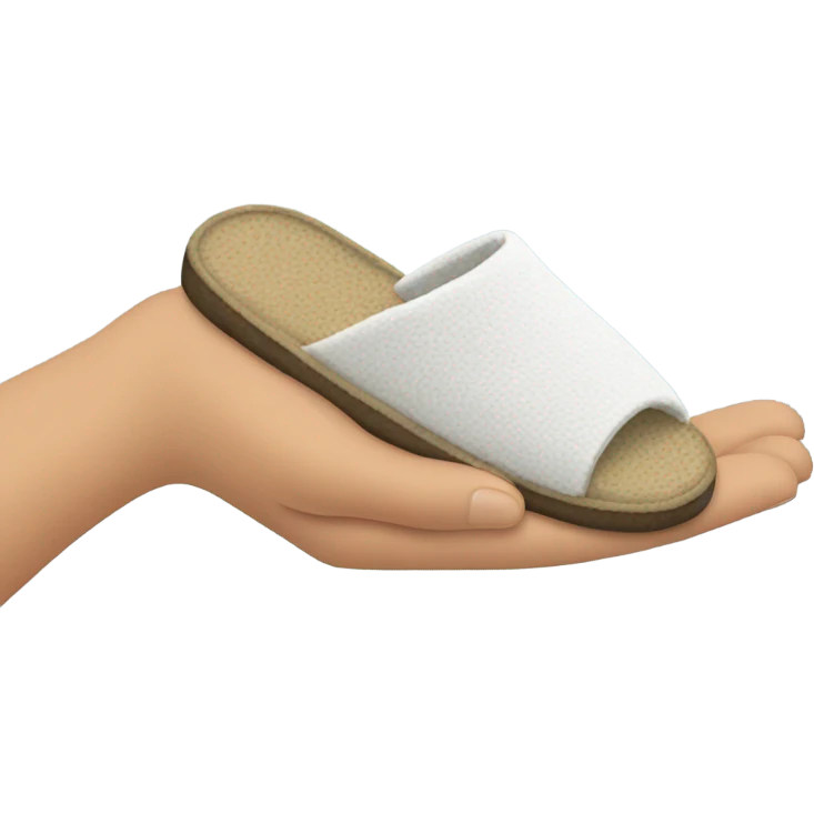 A hand with slippers emoji