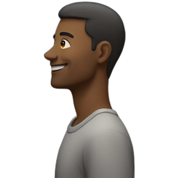 Man looking high up at the sky (side view) emoji