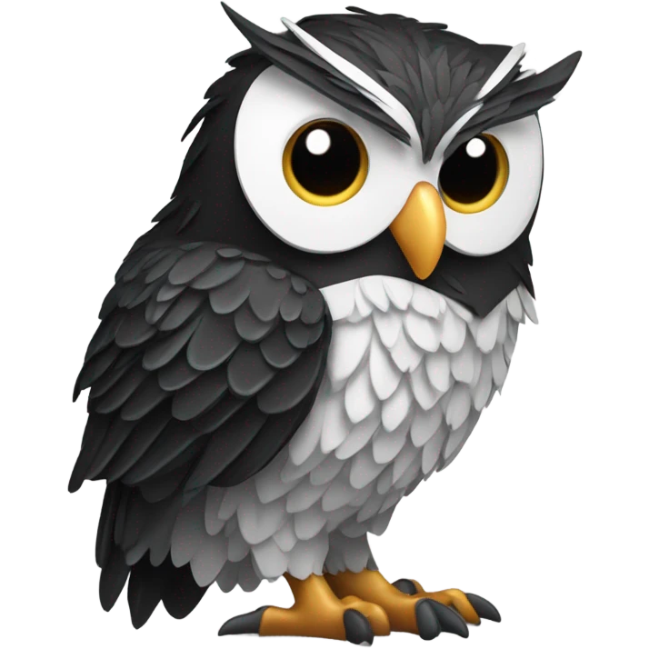 Black and white owl emoji