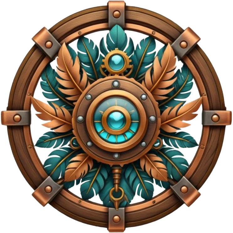 steampunk industrial and tribal nature faction emblem emoji