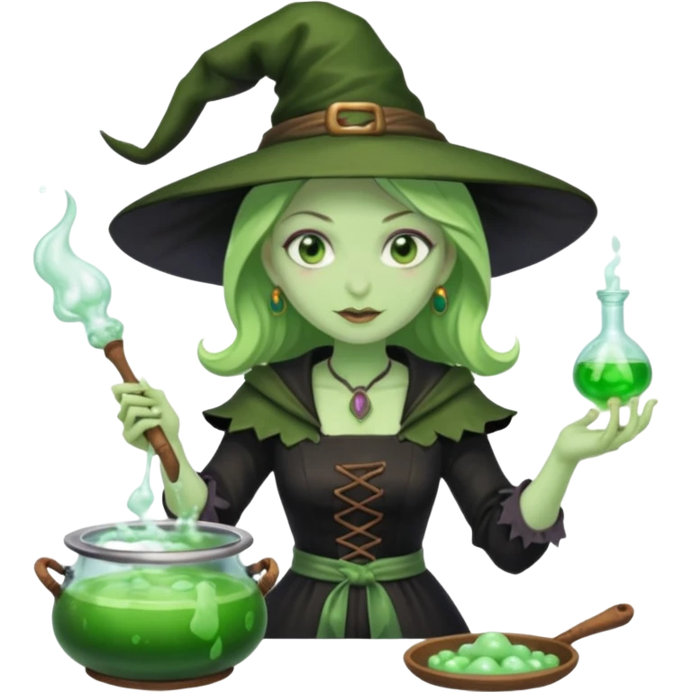green witch cooking potion emoji