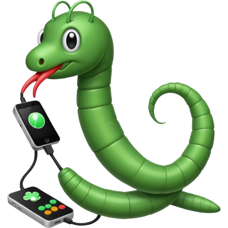 A worm playing video games emoji