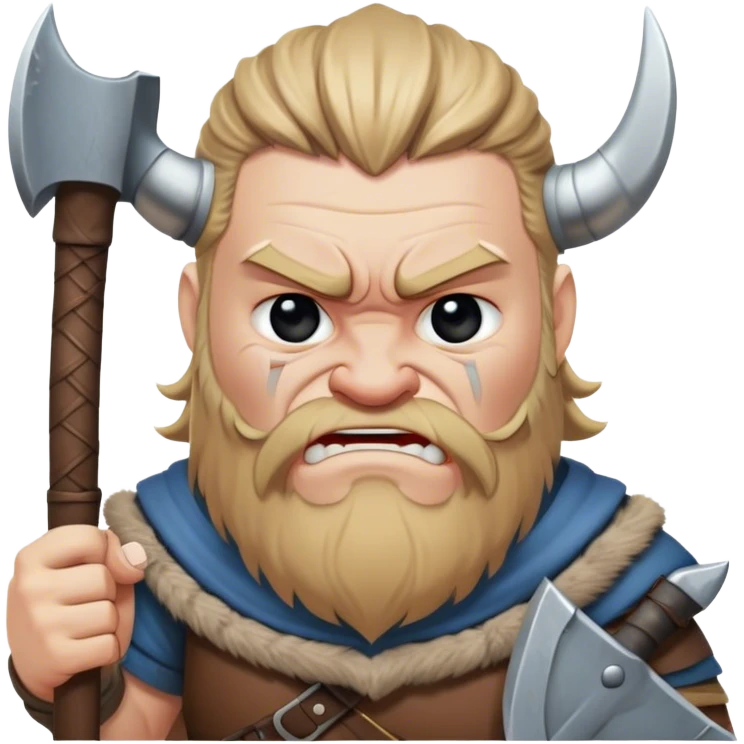 crying Viking with an ax in his hands
realistic emoji