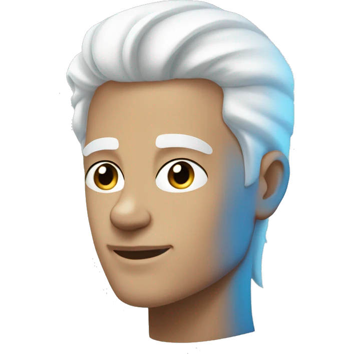 Light skin guy with white hair and bright blue eyes emoji