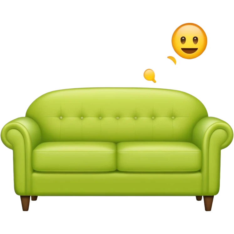 living room in ios emoji style

no TV, and make the couch a light green color emoji