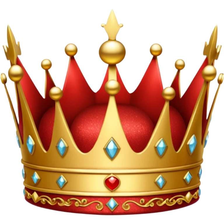 Crown glitter red and golden emoji