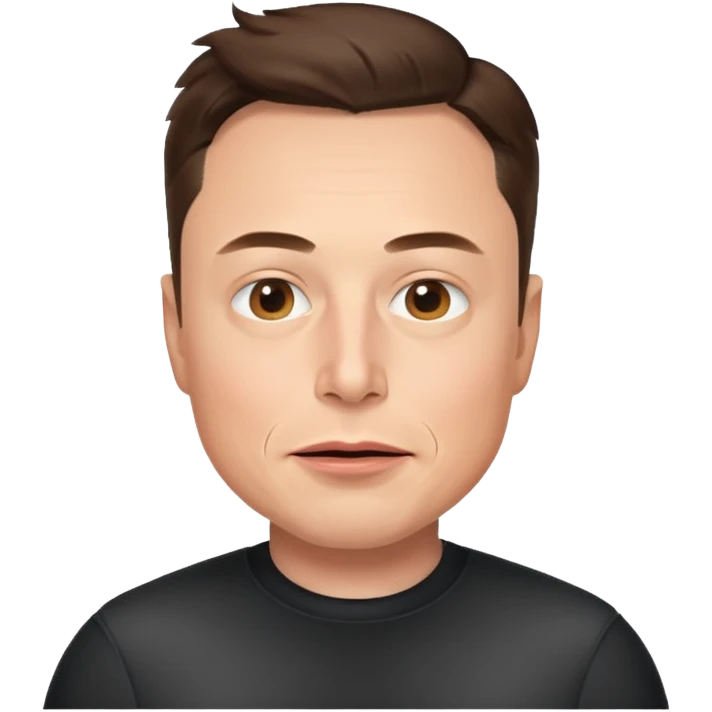 Elon Musk as an emoji, neutral expression, no text emoji