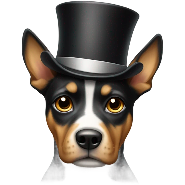 Dog with a top hat  emoji