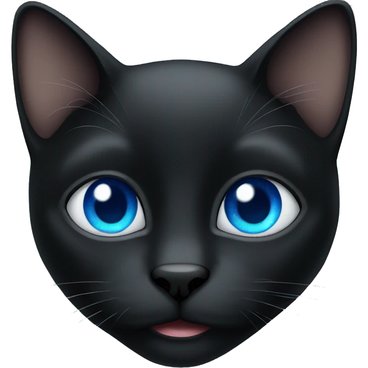 Black cat with blue eyes emoji