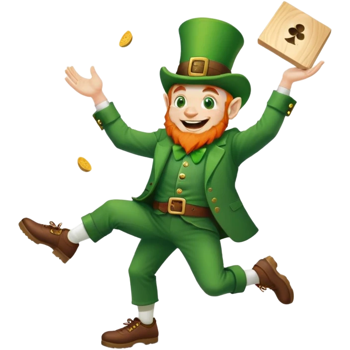 A leprechaun throwing cornhole bags emoji