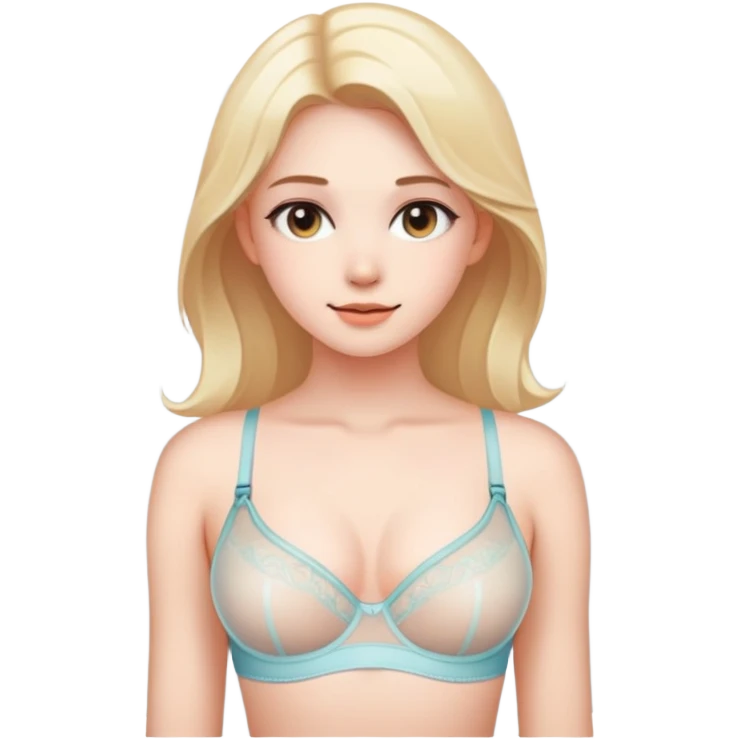 a girl with transparent bra emoji