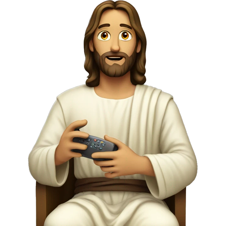 Jesus watching TV emoji