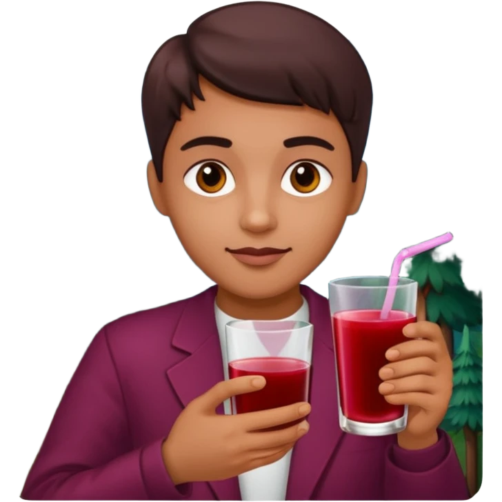juice red,forest fruits, person, emoji