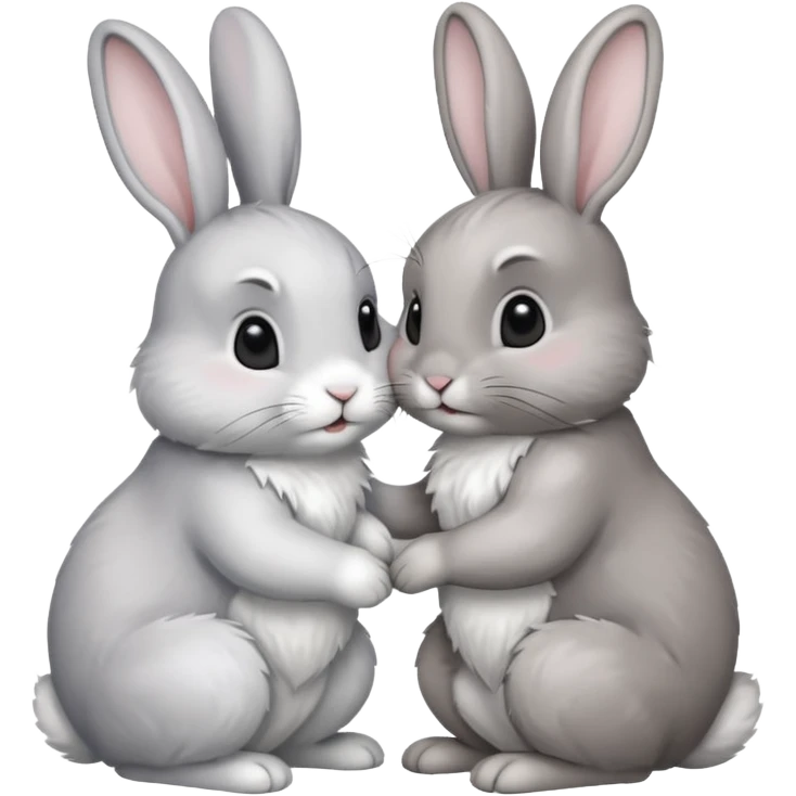 two rabbits colllobrating emoji