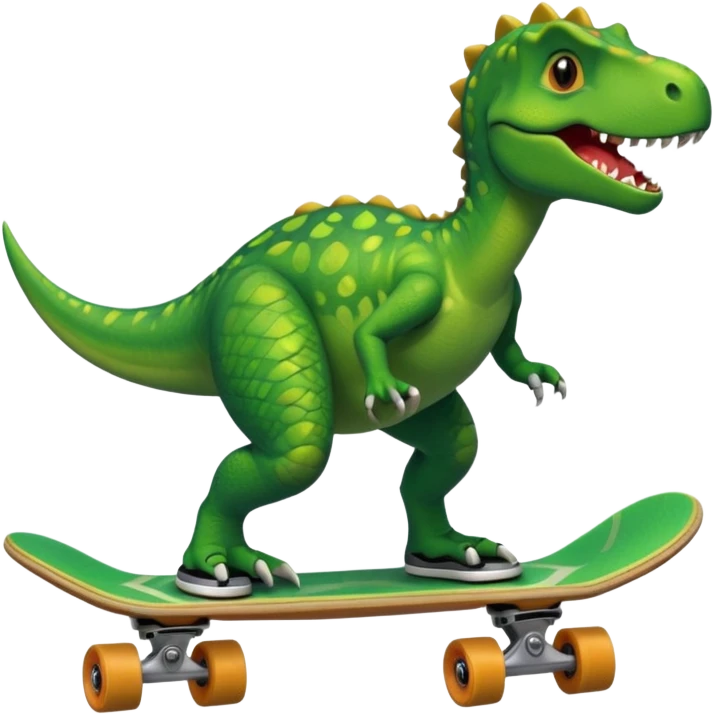 Dinosaur on a skateboard emoji