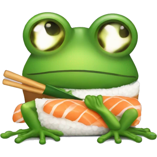 frog with sushi wearing a bikini emoji