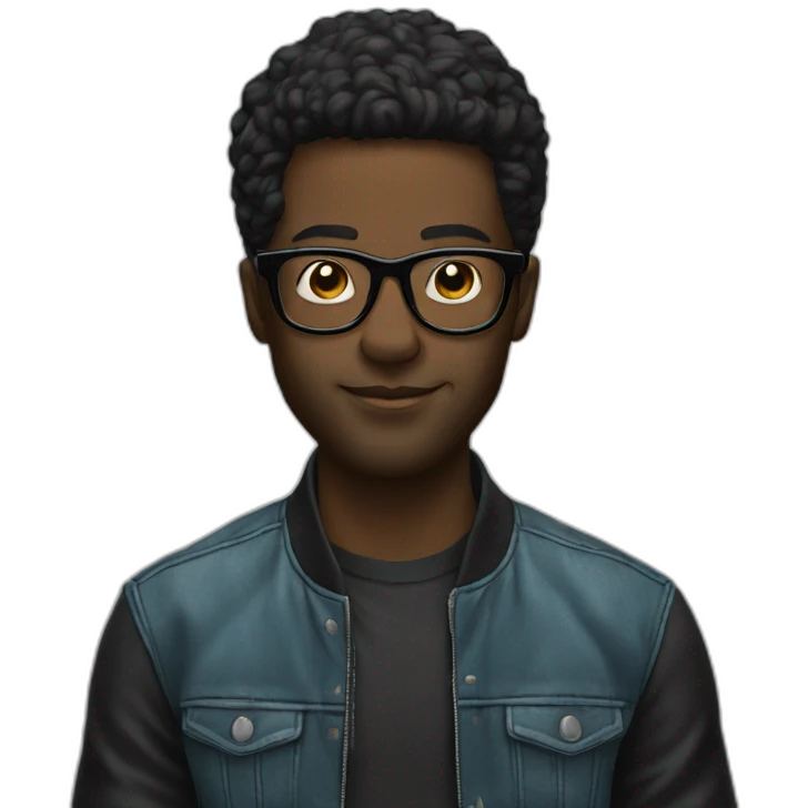 Black dj in glasses emoji