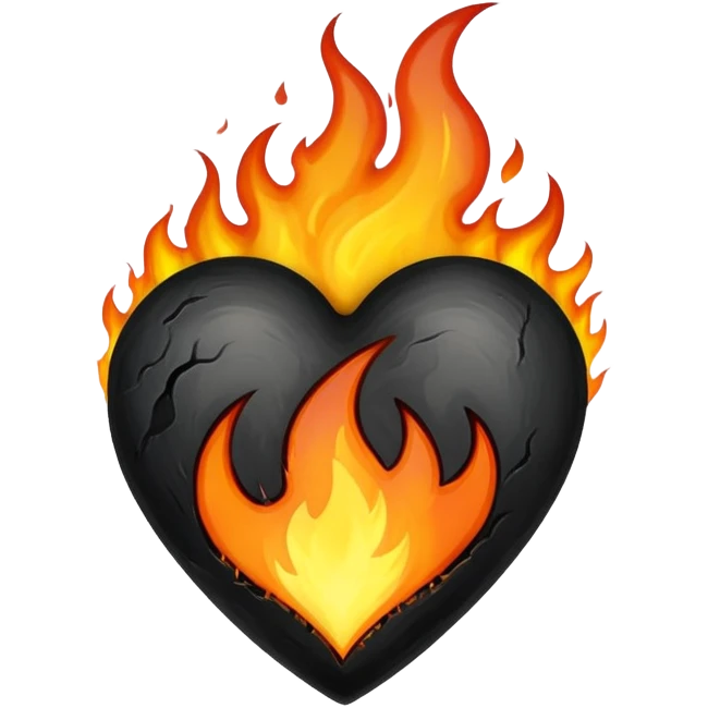 Black heart in flames emoji