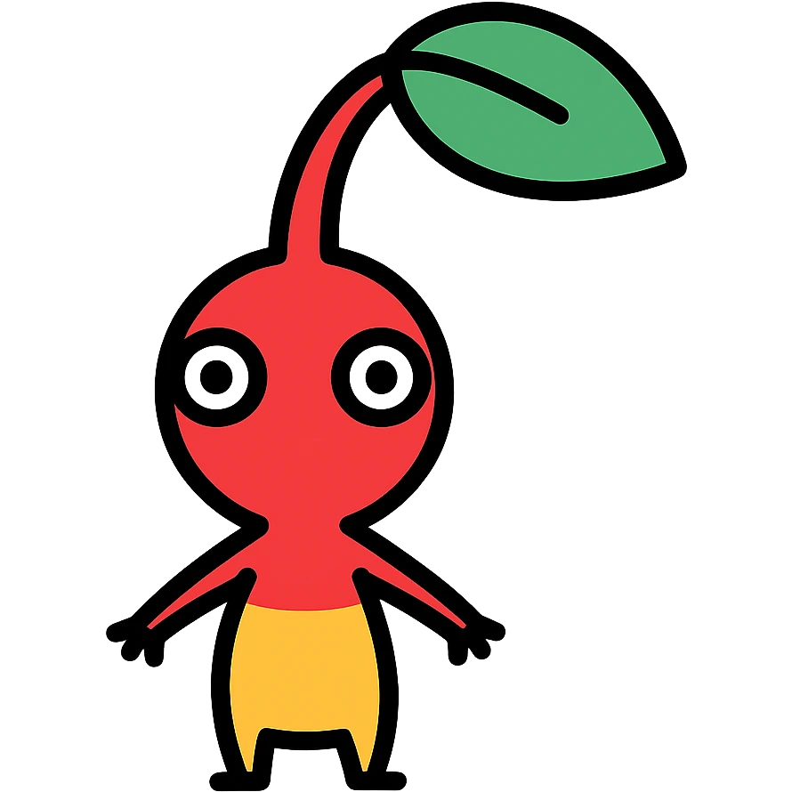 pikmin character, color outline icon style emoji