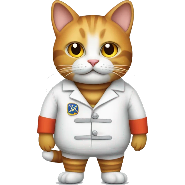 cat dressed in a michelin man costume emoji