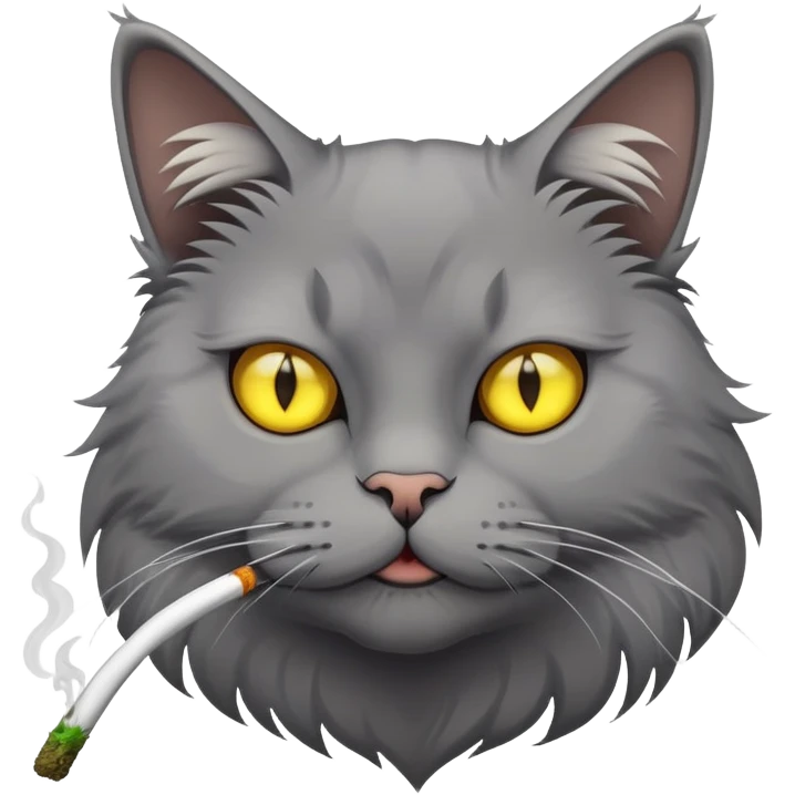 Make a nasty cat that smokes cat's weed emoji