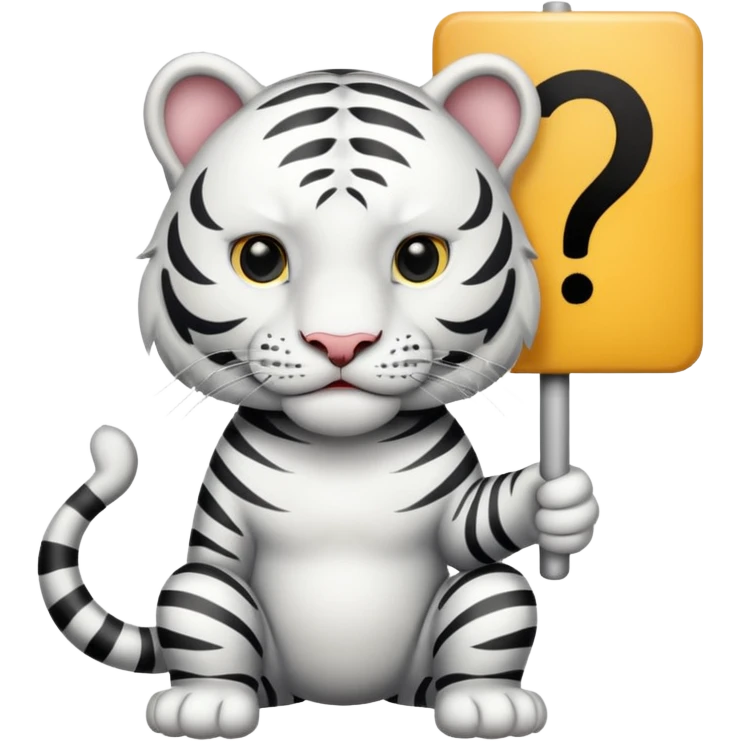 White Tiger, holding a sign SOON! emoji