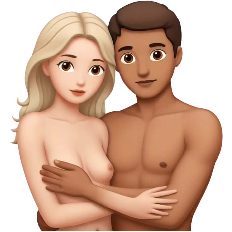 Обнаженные мужчина и женщина занимаются сексом  emoji
